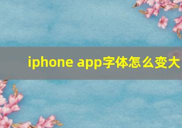 iphone app字体怎么变大